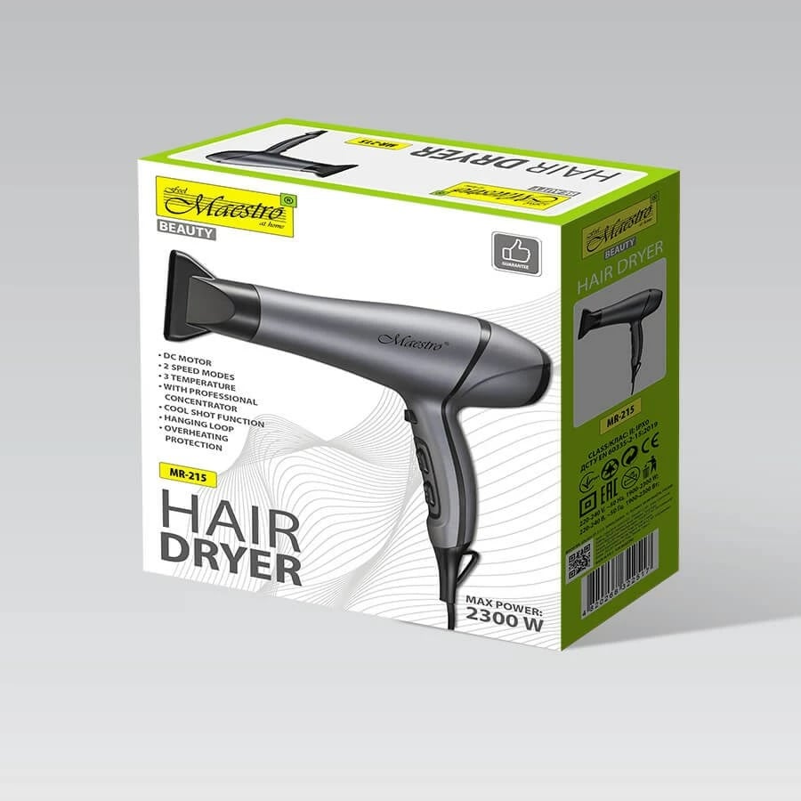 Tharëse flokësh Maestro MR-215, 2300W, E zezë