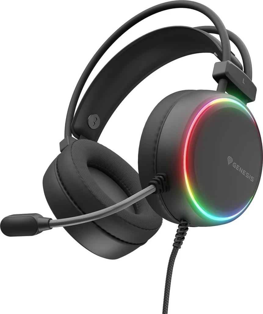 Kufje gaming GENESIS NSG-2307 me mikrofon, USB, të zeza me ndriçim