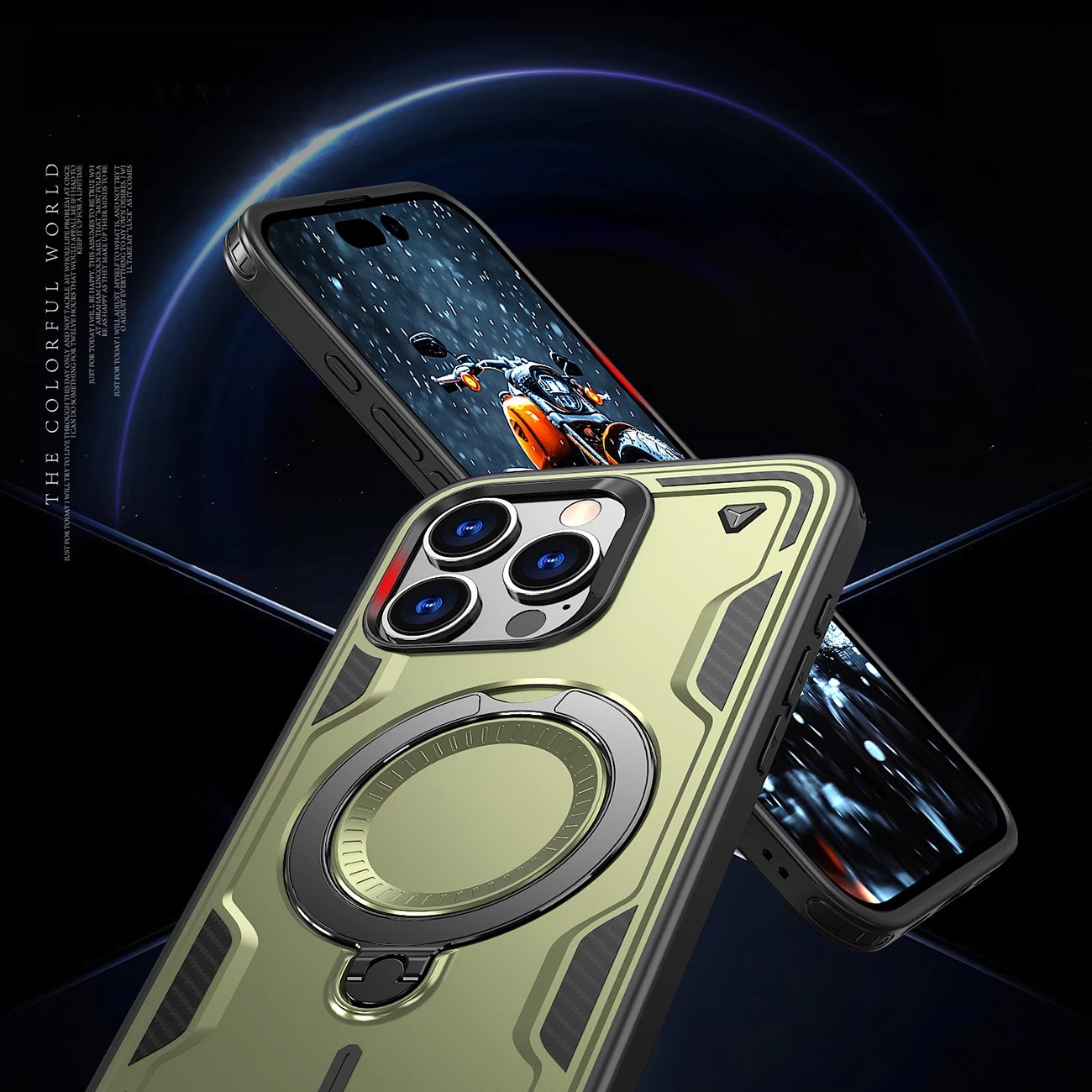 Mbështjellës Hurtel Hybrid Armor Trendy me MagSafe për iPhone 16 Pro Max, Jeshil