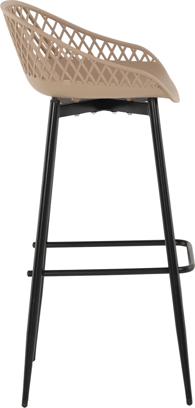 Karrige për bar AVAYA FH8686.13, polipropilenë ngjyrë kapuçino, këmbë metalike të zeza, 46x48x99H cm