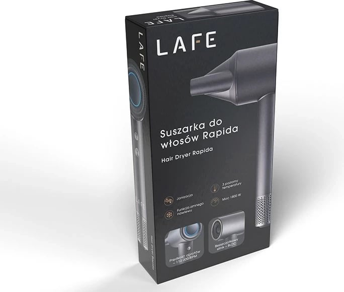 Susk Lafe Rapida, BLDC motor, 1600W, 3 nivele temperaturash, jonizim, grafit