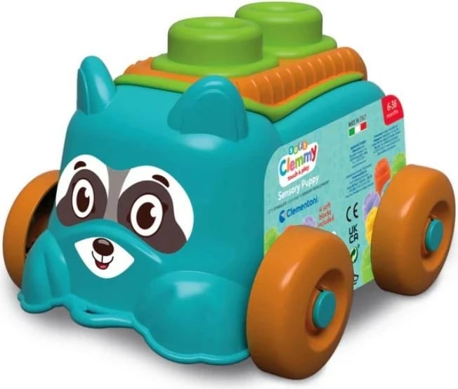 Lodër edukative Clementoni Clemmy Sensory Blocks Animal, 4 blloqe të buta, për fëmijë, shumëngjyrëshe