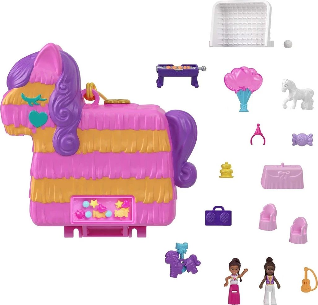 Set lodrash Polly Pocket Piñata Party Compact, MATTEL, HKV32, shumëngjyrëshe