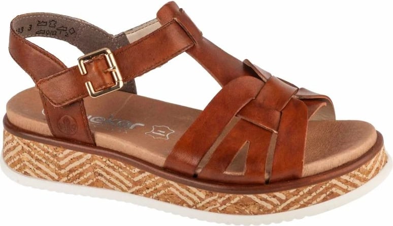 Sandale femra Rieker, kafe