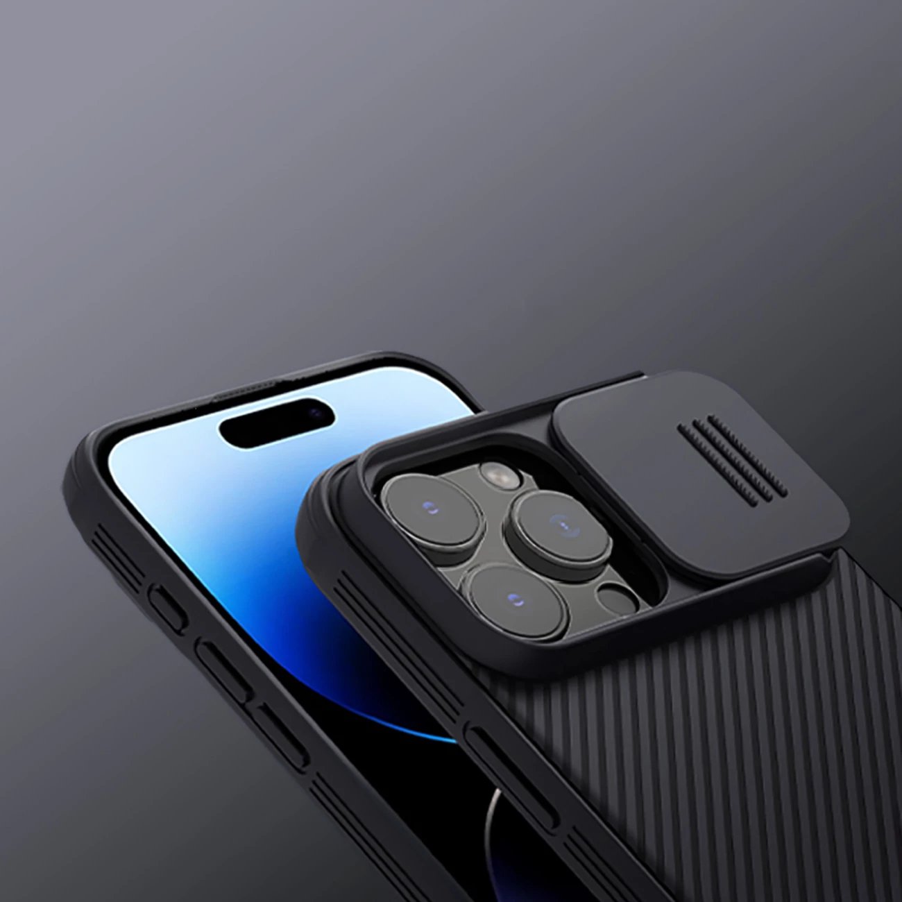 Mbështjellës Nillkin CamShield Pro Magnetic për iPhone 16 Pro, i zi