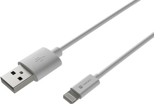 Kabllo Natec Prati USB-A në Lightning, 2m, e bardhë