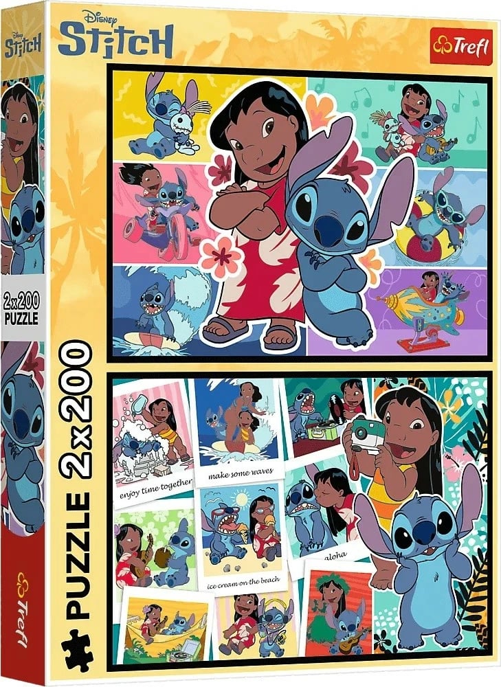 Puzzle Trefl Lilo & Stitch 2x200 elemente, për fëmijë, Karton