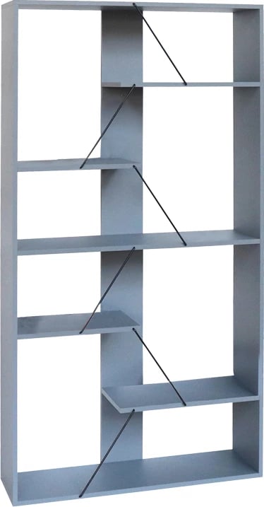 Raft librash Tars, ngjyrë gri-e zezë, 84x25.5x154.5cm