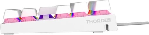 Tastierë mekanike Genesis Thor 303 TKL RGB, Outemu Peach Silent, e bardhë