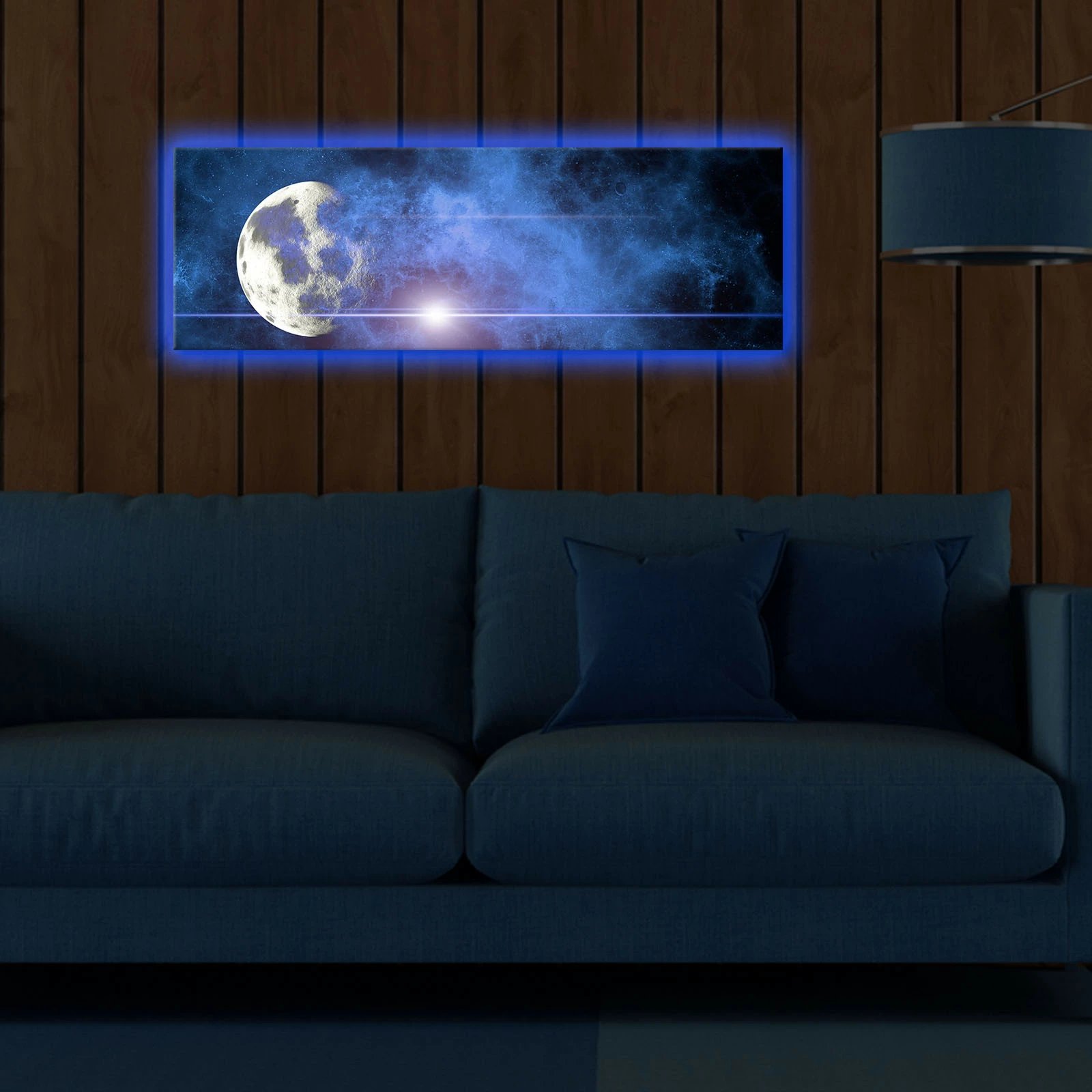 Pikturë dekorative me drita LED, Wallity, 3090DACT-54, shumëngjyrëshe, 30x90cm