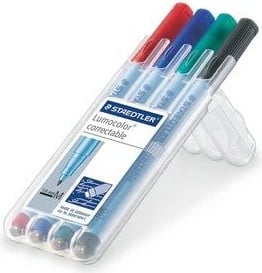 Set markera STAEDTLER Lumocolor correctable 305, 4 copë, ngjyra të përziera