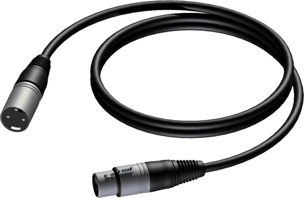 Kabllo audio PROCAB CAB901/10, 10 m, XLR Mashkull-Femër, E zezë