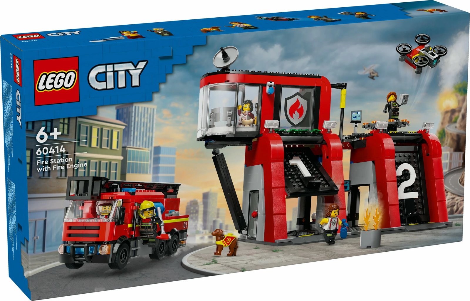 Set ndërtimi LEGO City 60414, stacion zjarri me kamion, 843 pjesë, shumëngjyrësh Set ndërtimi LEGO City 60414, stacion zjarri me kamion, 843 pjesë, shumëngjyrësh