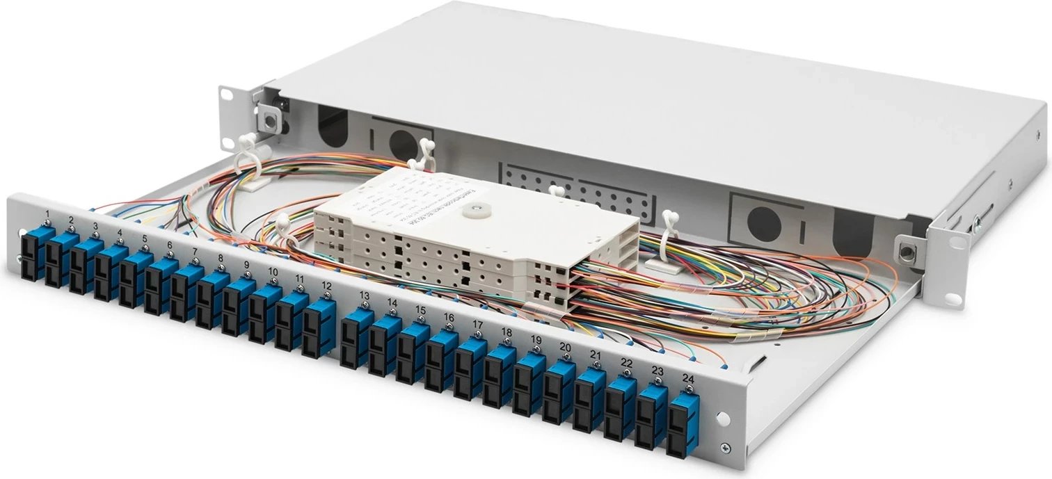 Kutia për fibra optike Digitus, SC, OS2, Gri
