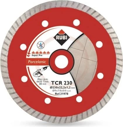 Disk prerës RUBI TCR 115 SuperPro për porcelan, i kuq