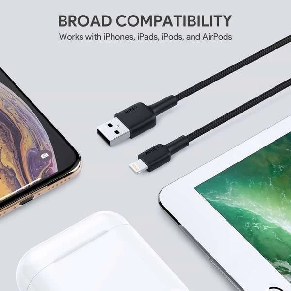 Kabllo AUKEY CB-AL05, 2m, USB në Lightning, e zezë