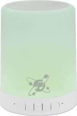 Altoparlant Bluetooth MANHATTAN me dritë LED, slot MicroSD, AUX, bardhë