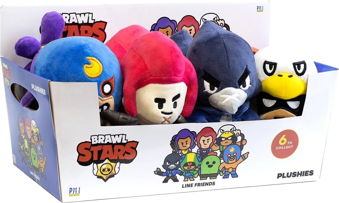 Lodra pelushi Brawl Stars, P.M.I. Kids World, 16.5cm, Set 8 copë