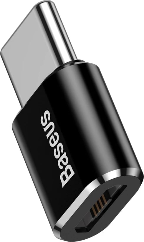 Adapter Baseus Mini CAMOTG-01, micro USB në USB-C, i zi