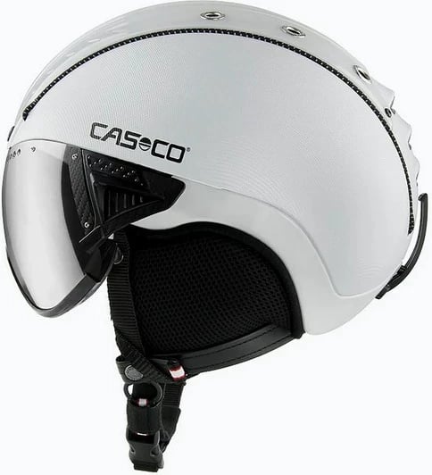 Helmetë ski CASCO SP-2 Carbonic Visor, e bardhë, S (52-54)