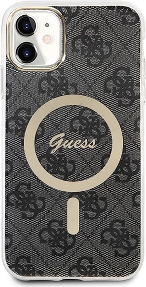 Set mbështjellës Guess GUBPN61H4EACSK me karikues wireless për iPhone 11, 6.1", MagSafe, zi