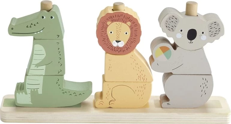 Set lodrash druri Fisher-Price Stack & Sort Animals, 10 pjesë, për fëmijë, shumëngjyrëshe