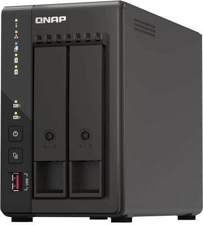 NAS desktop QNAP TS-253E-8G, 8 GB RAM, 2 vende për disk, i zi