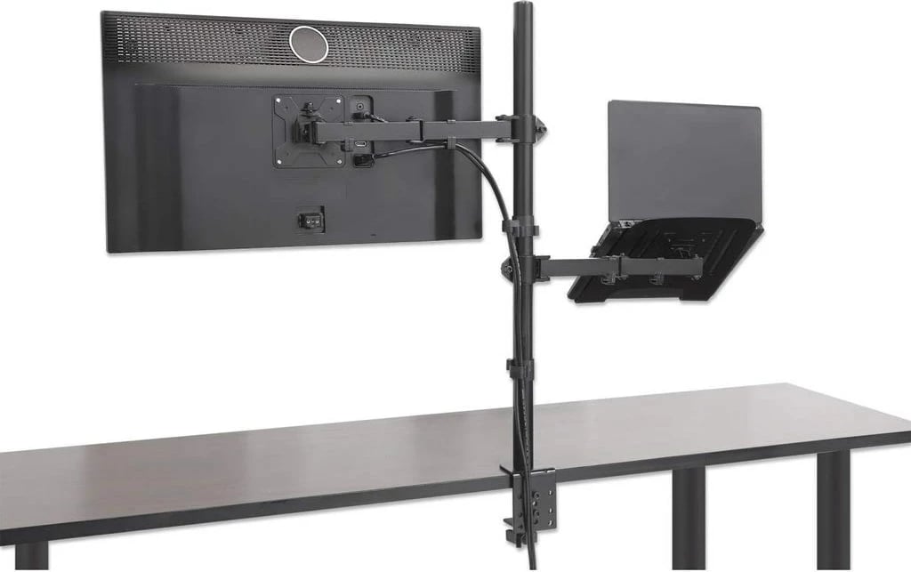 Mbajtëse tavoline Manhattan për monitor/laptop, 1 ekran, 10-27", VESA 75x75-100x100mm, deri 8kg, e zezë