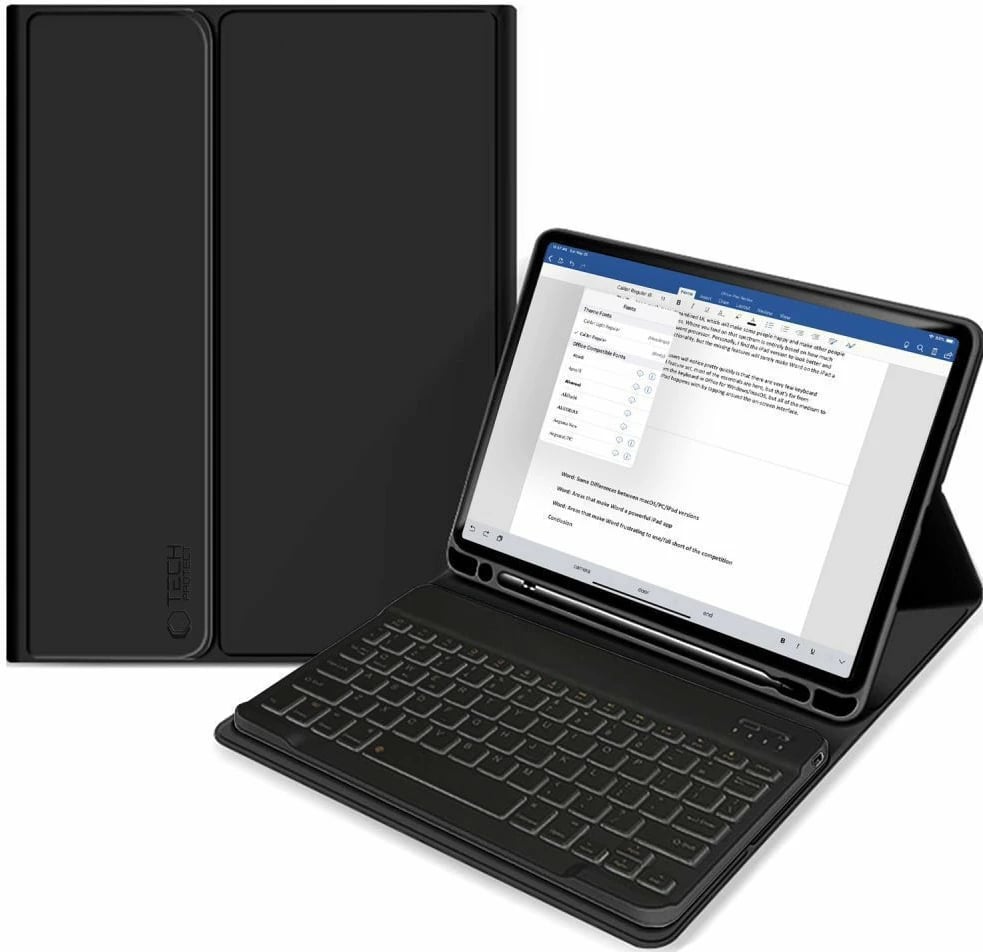 Mbështjellës me tastierë Tech-Protect SC Pen për iPad 10.9" (2022), i zi