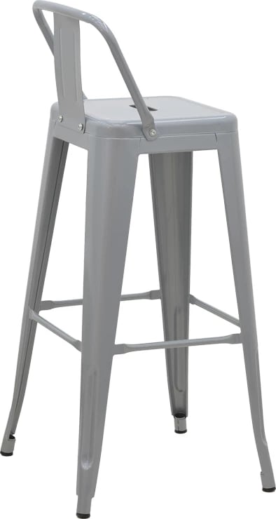Karrige për bar me mbështetëse Utopia metal gri mat 42x42x97cm