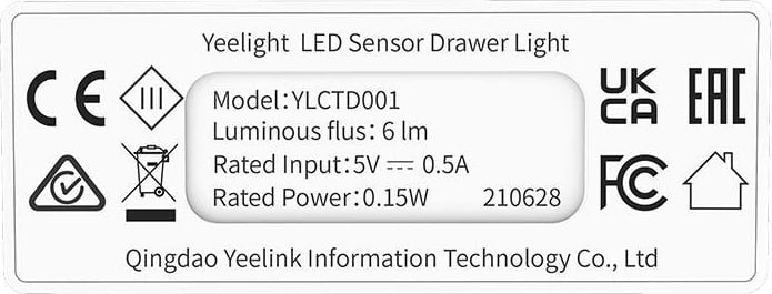 Set drita me sensor për sirtarë Yeelight YLCTD001, 4 copë, e bardhë