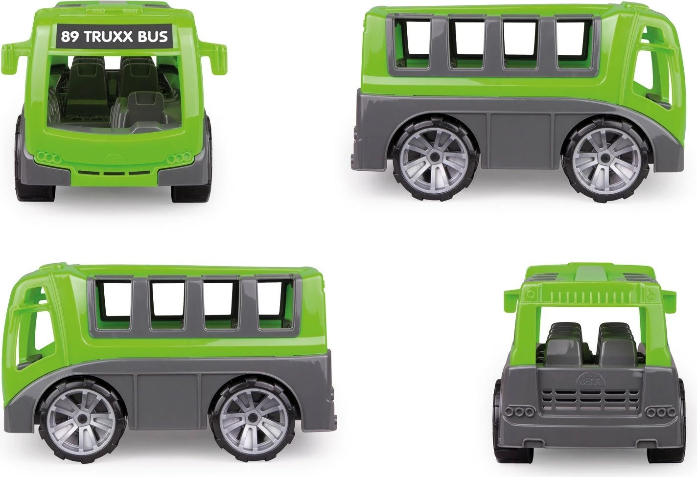 Autobus lodër plastik Lena Truxx Bus me 2 figurina, i gjelbër Autobus lodër plastik Lena Truxx Bus me 2 figurina, i gjelbër