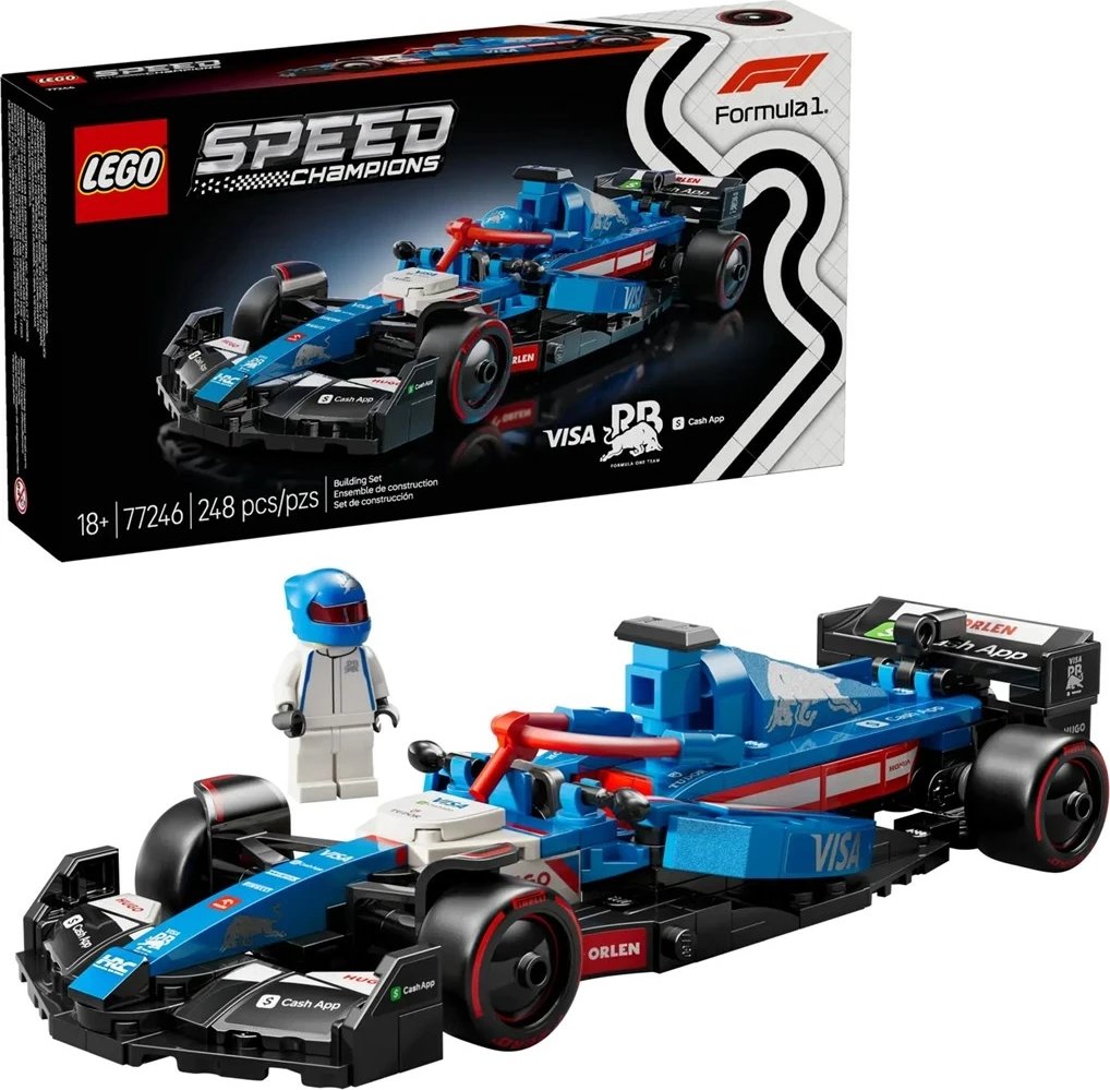 Set LEGO Speed Champions Visa Cash App RB VCARB 01, 248 pjesë, me minifigurë, Blu