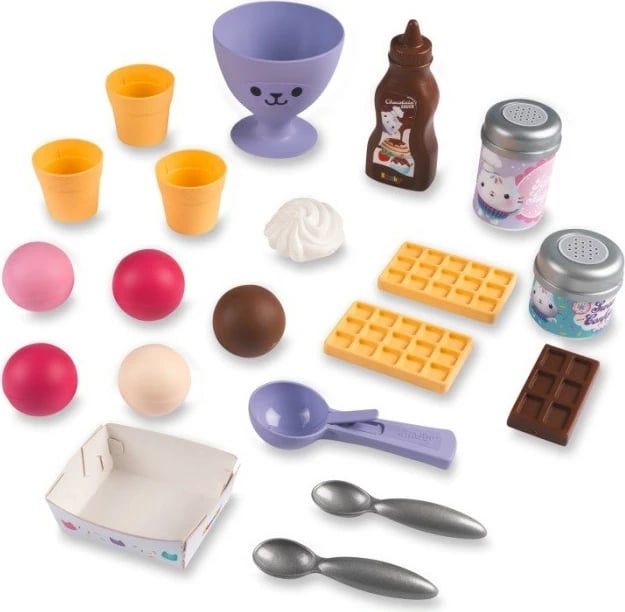 Set kuzhine lodër Smoby Gabby's Dollhouse Koci Domek Gabi Ice Cream Parlor, shumëngjyrësh