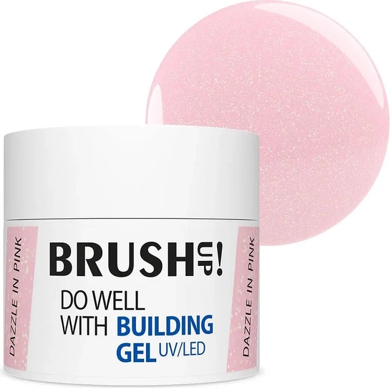 Xhel ndërtues për thonj BrushUp! Do Well with Building Gel për femra Dazzle in Pink 12g