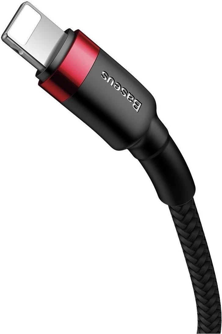 Kabllo Baseus Cafule USB-C do Lightning PD, 18W, 1m, e zezë e kuqe