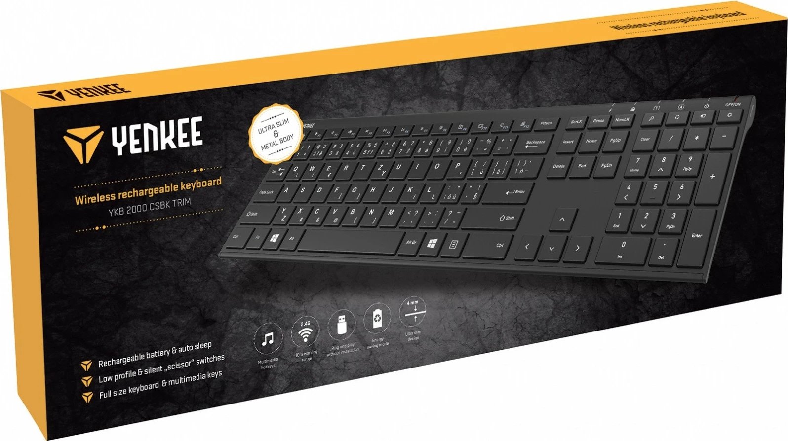Tastierë wireless YENKEE YKB 2000 CSBK, e zezë