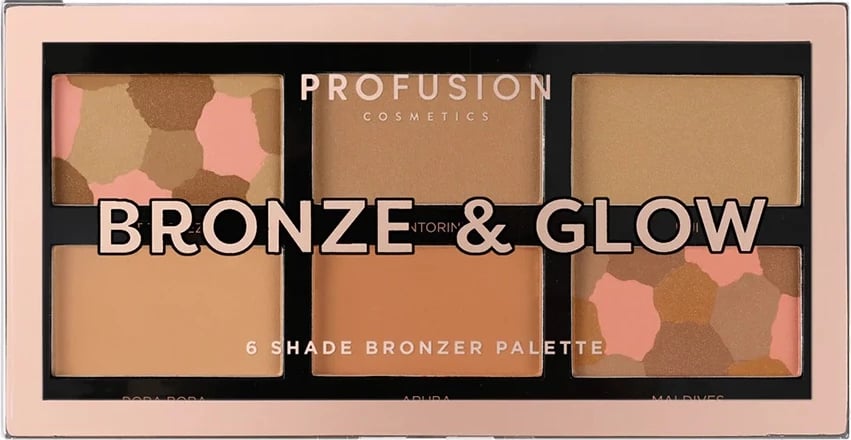 Paletë konturimi dhe ndriçimi Profusion Bronze & Glow Palette për femra, 15.6g