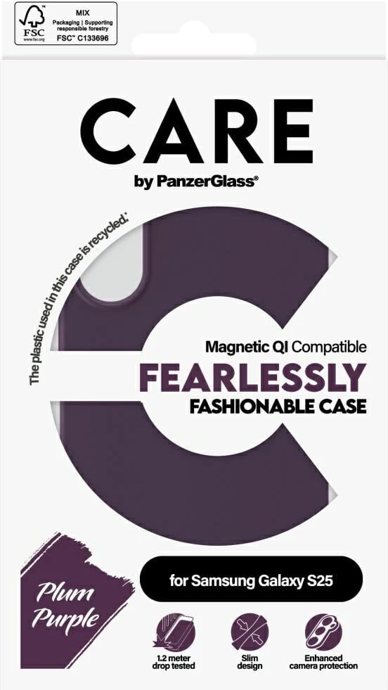 Mbështjellës PanzerGlass CARE Fashion QI për Samsung Galaxy S25, Violet
