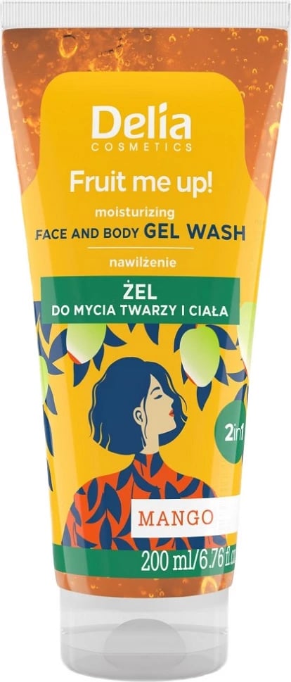 Xhel për fytyrë dhe trup Delia Fruit Me Up! Mango për femra 200ml