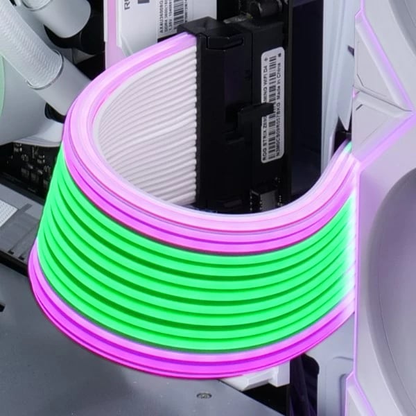 Kabllo 24-pin RGB për pllakë amë LIAN LI Strimer Wireless me kontrollues, e bardhë