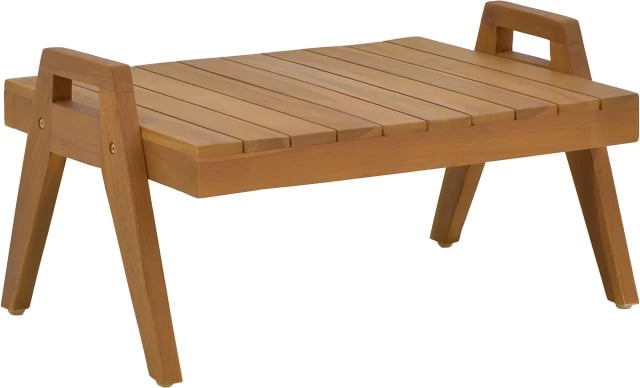 Tavolinë shezlongu, dru tik, ngjyrë natyrale, 60x50x34 cm