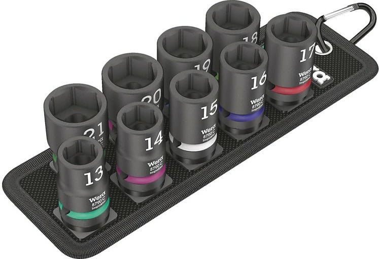 Set çelësa Wera 05004580001, 1/2", 9 copa, metrik, me kasë, 13-21mm