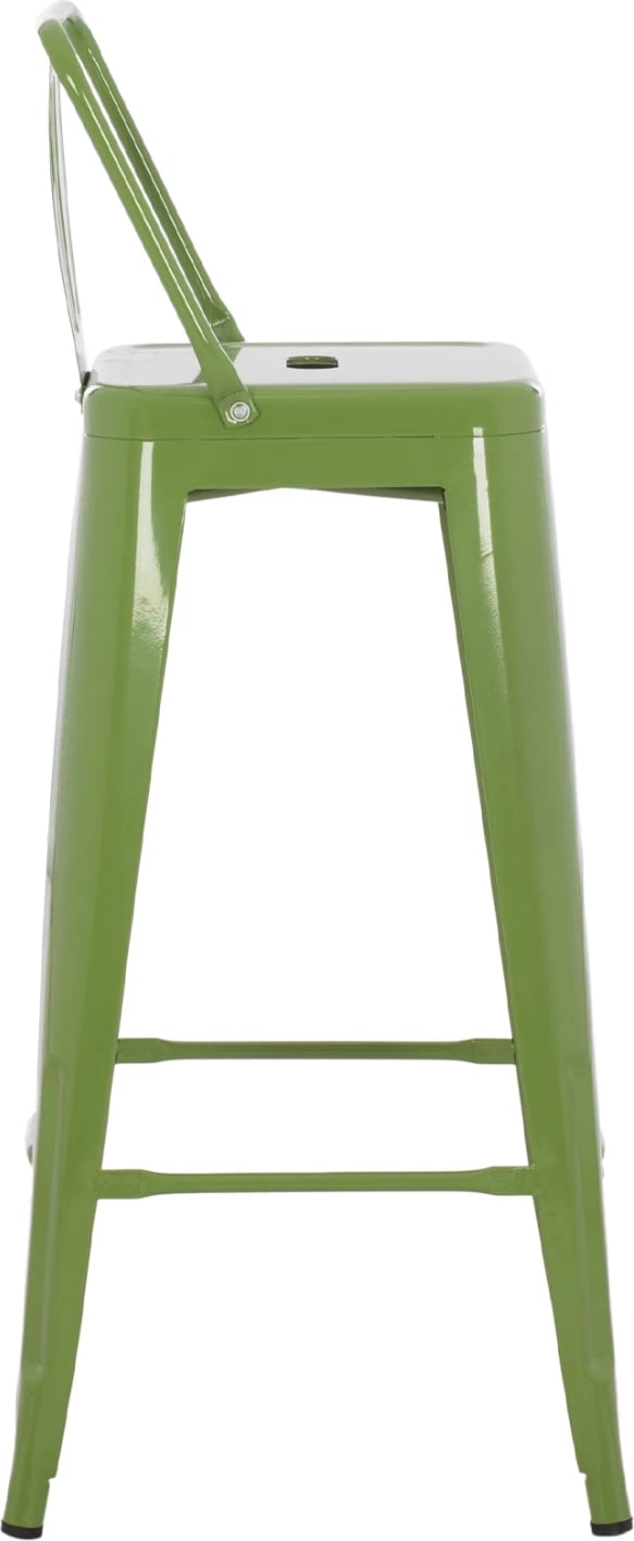 Karrige për bar me mbështetëse MELITA-PRO FH98643.53 metalike, ngjyrë ulliri e çelët, 42x42x100H cm