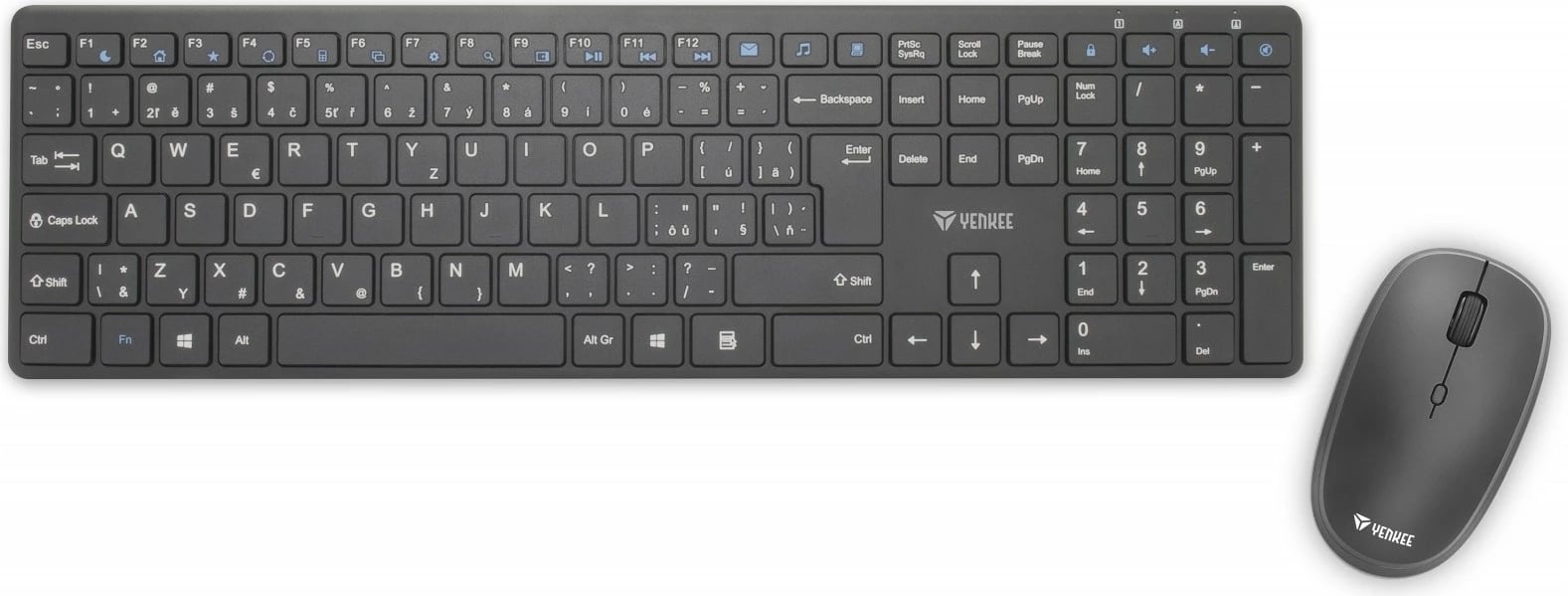 Set wireless tastierë + maus Yenkee YKB 2008CS, i zi