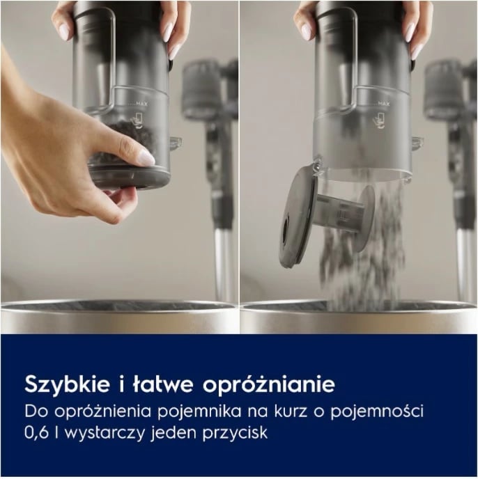 Fshesë me korrent vertikale Electrolux EP61HB21UV, pa kabllo, 0.6L, Bardhë