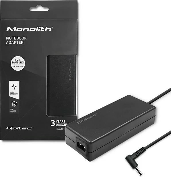 Kasë furnizimi Qoltec 52406 për Samsung, 65W, 19V, 3.42A, e zezë
