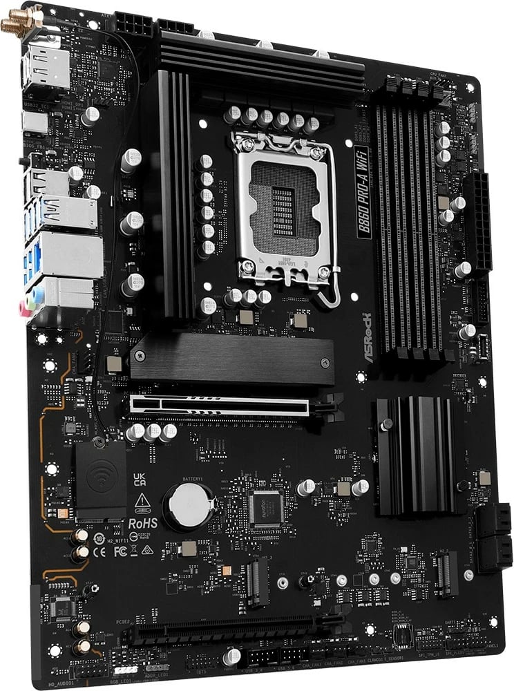 Pllakë amë ASRock B860 PRO-A WIFI, ATX, LGA1851, DDR5, WiFi 6E, e zezë