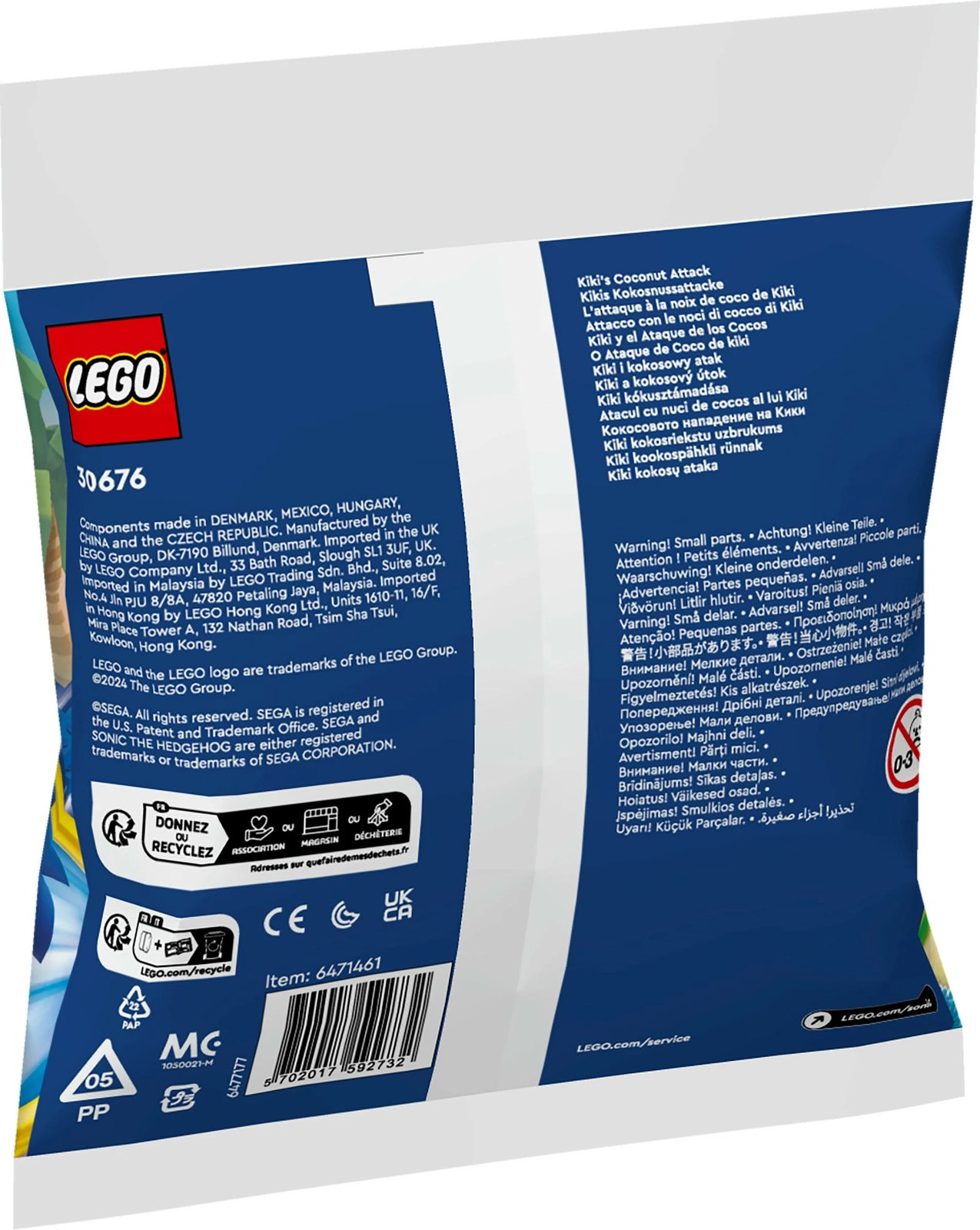 Set ndërtimi LEGO Sonic the Hedgehog 30676 Kikis Kokosnussattacke, multingjyrësh