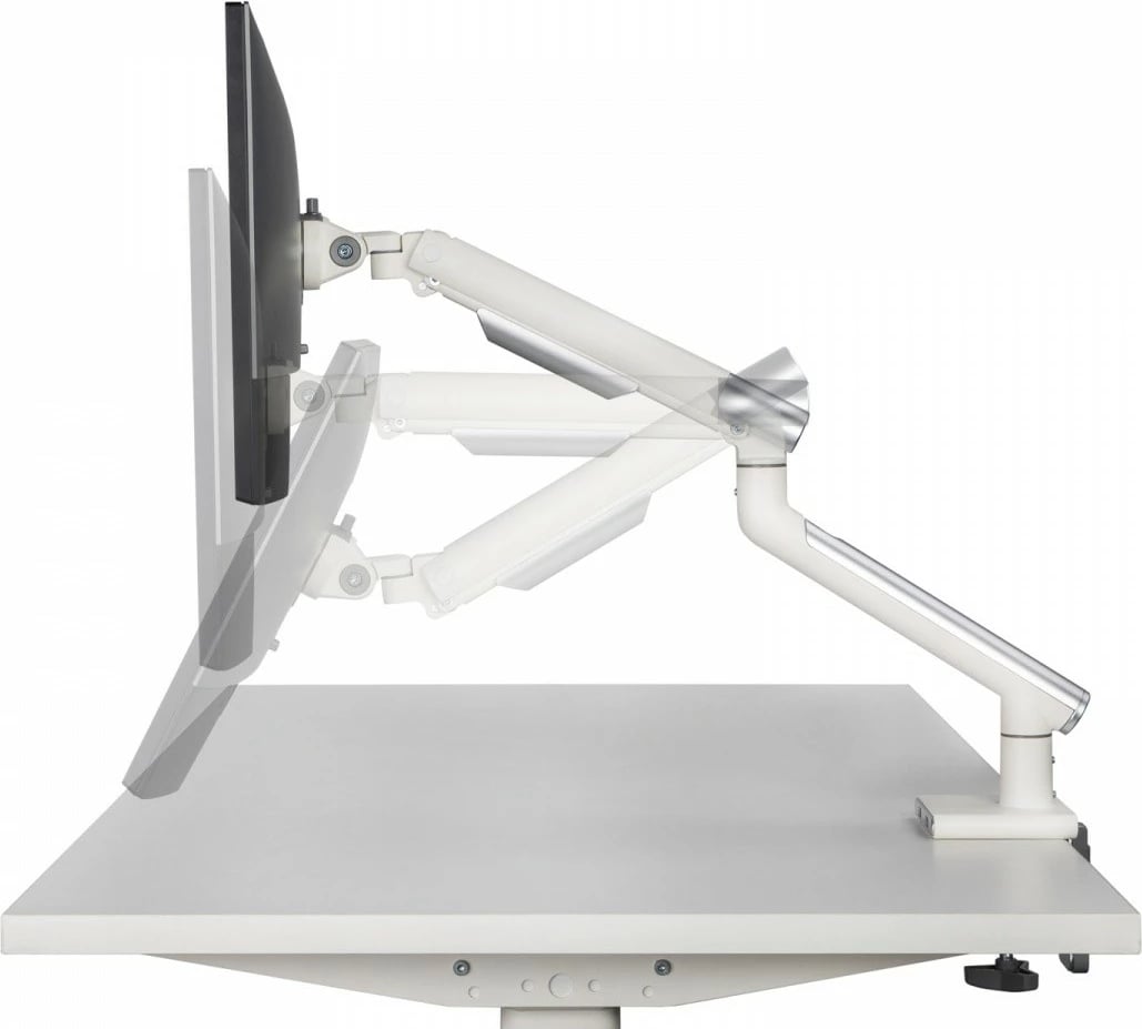 Mbajtëse tavoline për monitor ART RAMM L-19GD, 17-32 inç, 2xUSB 3.0, Alumini, Bardhë